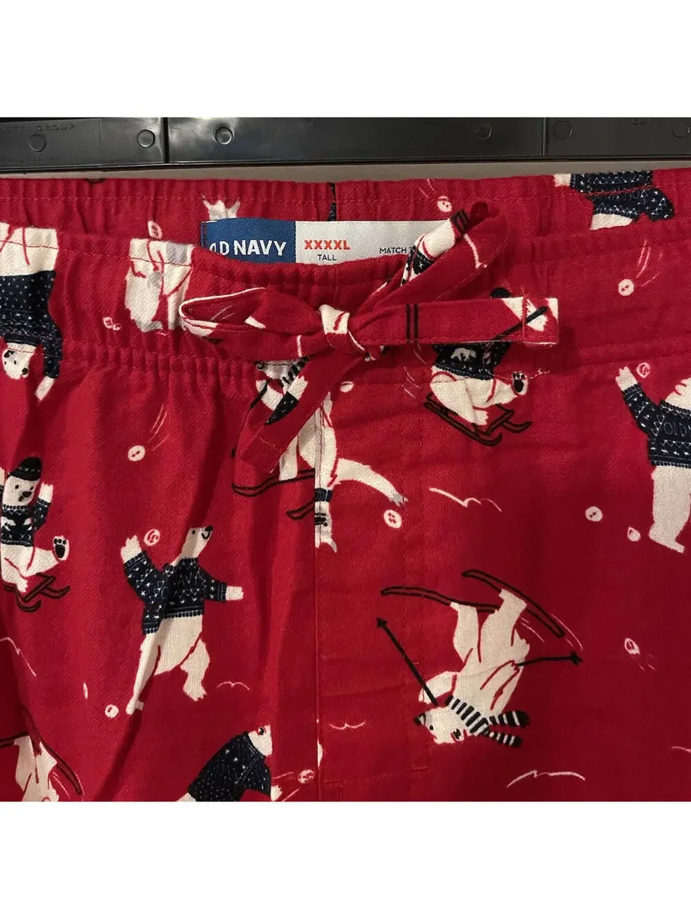 Old Navy Mens 4xl Tall Red Polar Bear PullOn Cotton Lounge Pajama Pant NWT A3226